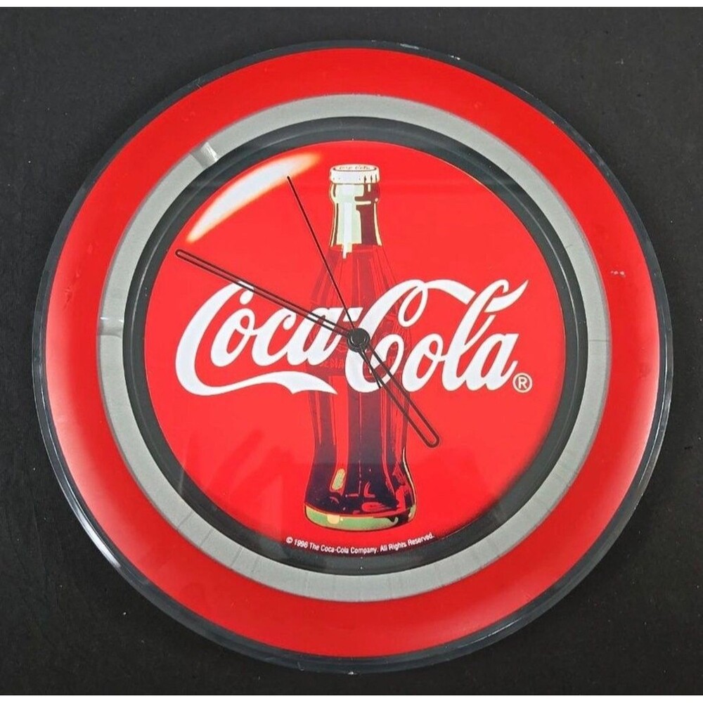 1996 Coca-Cola Wall Clock with Bottle Design